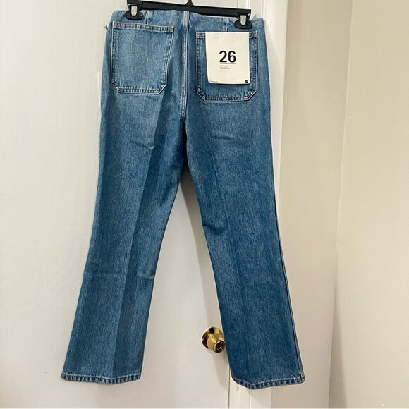 Re/Done Button Fly Crop Bootcut Jeans Size 26 - Picture 8 of 14